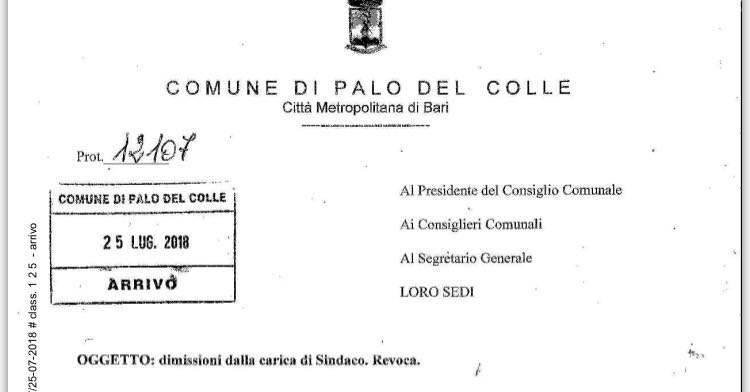 revoca-dimissioni-sindaco-palo-del-colle